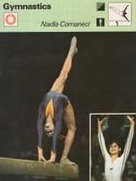Gymnastics Nadia Comaneci Romanian 1972 Olympic Games Card