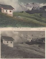 Hahnenmoos Hotel Adelboden 1916 WW1 Colour 2x Swiss Postcard s
