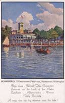Hamburg Ship Restaurant Old German Boat Trips Advertising Postcard