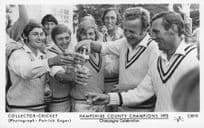 Hampshire Cricket Club 1973 Champions Champagne Photo Postcard