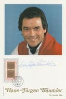 Hans Jurgen Baumler German Ice Skater Actor Hand Signed Photo