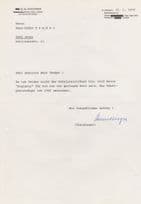 Hansjurgen Staudinger WW2 Dachau Nazi War Camp Hand Signed Letter