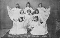 Harry Firth's Eight Dainty Maids Entertainers Troupe Old Postcard