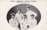 Harry Frewin's White Coons Clacton On Sea Old Entertainers Postcard