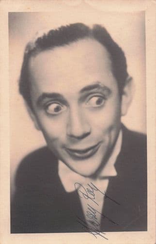 Harry Roy Jazz Band Leader Funny Face Antique Hand Signed Photo Postcard