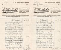 Hatfield Drapers Swansea Bathroom Bedroom 2x Antique Receipt s