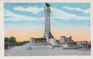 Havana Maine Monument Column Cuba Antique Postcard