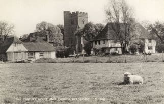 Headcorn 16th Century House & Church Kent Real Photo Postcard