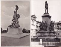 Helsinki Monument Tsar Aleksander II Finland 2x Real Photo Postcard