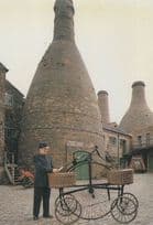 Hen & Chickens Penny Farthing Victorian Postman Bicycle Postcard