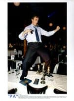 Henri Laconte at Boris Becker Party Dancing On Table Tennis Press Photo