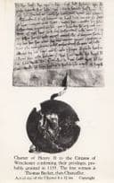 Henry 2nd Second Charter Great Seal City Of Winchester Wax Vintage Postcard