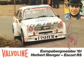 Herbert Stenger Touring Rally Racing Cars Hand Signed Postcard