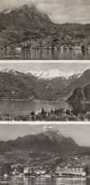 Hergiswil Switzerland 3x River Lake Real Photo Old Postcard s