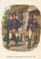 Hessischen German 1820 Postman Painting Postcard