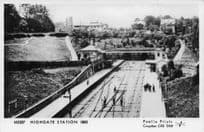 Highgate Victorian 1883 London Train Station Pamlin Prints Railway RPC Postcard