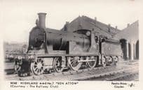 Highland 4-4-0 Old Train Ben Attow Number 7 Pamlin Prints Railway RPC Postcard