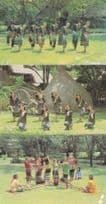 Hill Tribes Bamboo Dancing Dance North Thailand 3x Postcard s