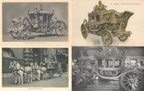 His Her Majesty's King Queen State Coach Royal Transport 4x Old Postcard s
