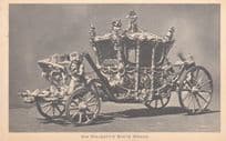 His Majestys Royal Transport State Coach Tucks Royal Postcard Mint