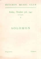 Hitchin Herts Solomon 1947 Frederick Fuller Baritone Theatre Programme