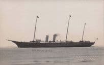 HM Royal Yacht Victoria & Albert Ship Southsea Studio Old Postcard