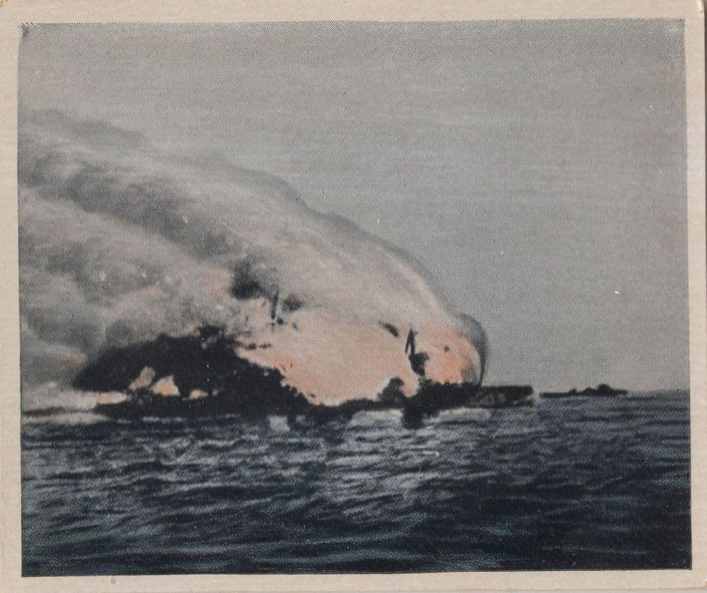 HMS Invincible Military Ship German Rare Photo Old Cigarette Card