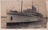HMS Medina Royal Ship Tour Reginald Silk Portsmouth Old RPC Postcard