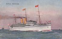 HMS Medina Salmon Publishers Antique RARE Royal Ship Postcard