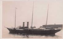 HMY Alexandra Royal Yacht Antique Ship Rare Real Photo Postcard
