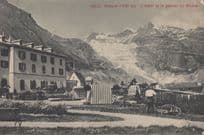 Horse & Visitors At Grand Hotel Gletsch Switzerland Postcard