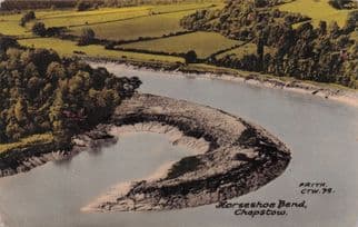 Horseshoe Bend Chepstow Friths Aerial 1950s Postcard