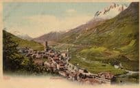 Hospental Switzerland Old Aerial Postcard