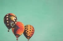 Hot Air Balloons As Digital Break Up Display German Postcard