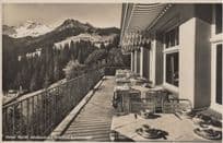 Hotel Huldi Adelboden Balcony Dining Area Real Photo Swiss Old postcard