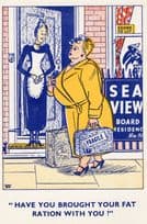 Hotel Inn Fat Lady Baggage Weight Food Ration Old Comic Postcard