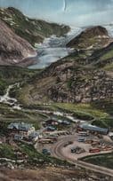 Hotel Steingletscher Bus & Car Park Old Switzerland Aerial Postcard