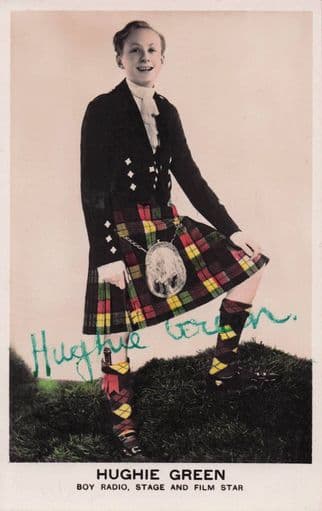 Hughie Green as Boy Child Radio Film Star Hand Signed Old Postcard