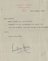 Humphrey Lestocq Merry Go Round WW2 Pilot Radio Show Hand Signed Letter