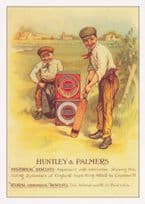 Huntley & Palmers Biscuits Children Cricket Advertising Poster Postcard