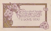 I Love You Lavender True Blue Blueest Message Poem Antique Postcard
