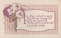 I Love You & Not Brave Enough To Say It To Your Face Poem Antique Postcard