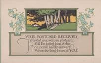 I Received Your Card From Postman But I Want You Here Old Romance Love Postcard