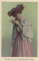 I Want To Kiss You If I Had The Nerve Old Love Flirting RPC Postcard