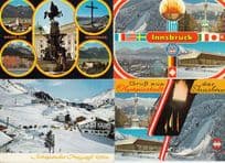 Innsbruck Olympic Games 4x Olympics Austrian Postcard s