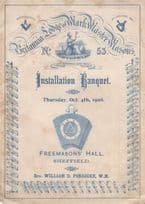 Installation Banquet Masons Masonic 1906 Sheffield Flyer