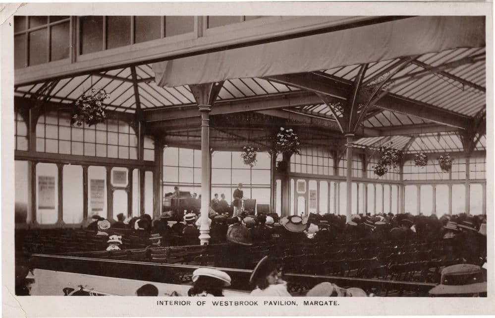 Interior Of Westbrook Pavilion Margate Kent RPC 1911 Postcard