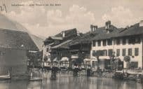 Interlaken Alte Hauser An Der Aare Old Switzerland Postcard