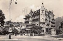 Interlaken Hotel Carlton Real Photo Old Swiss Postcard