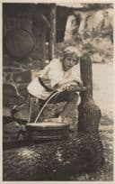 Interlaken Switzerland Child By Well Real Photo Rare Postcard